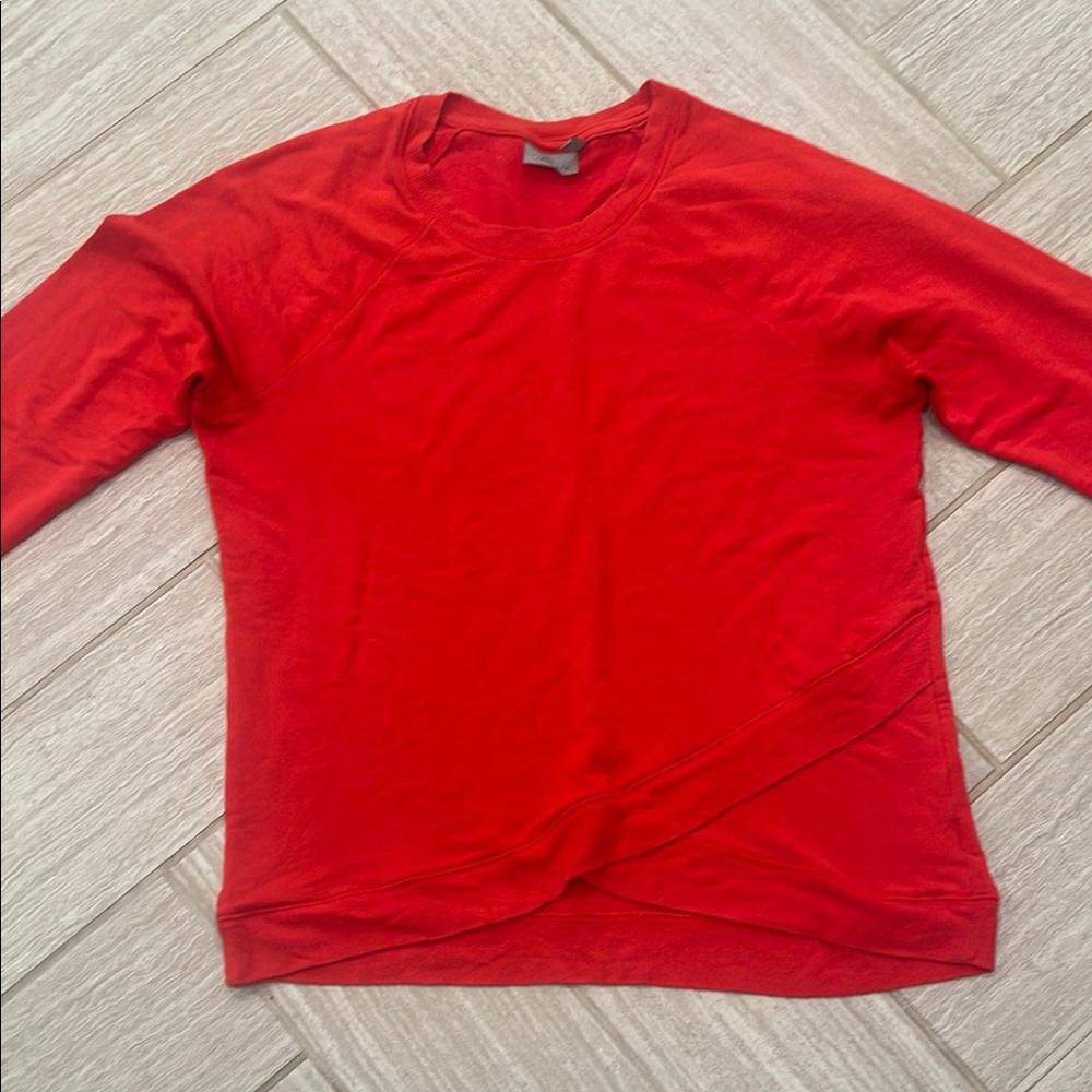 Athleta Bright Red Crew Neck Top